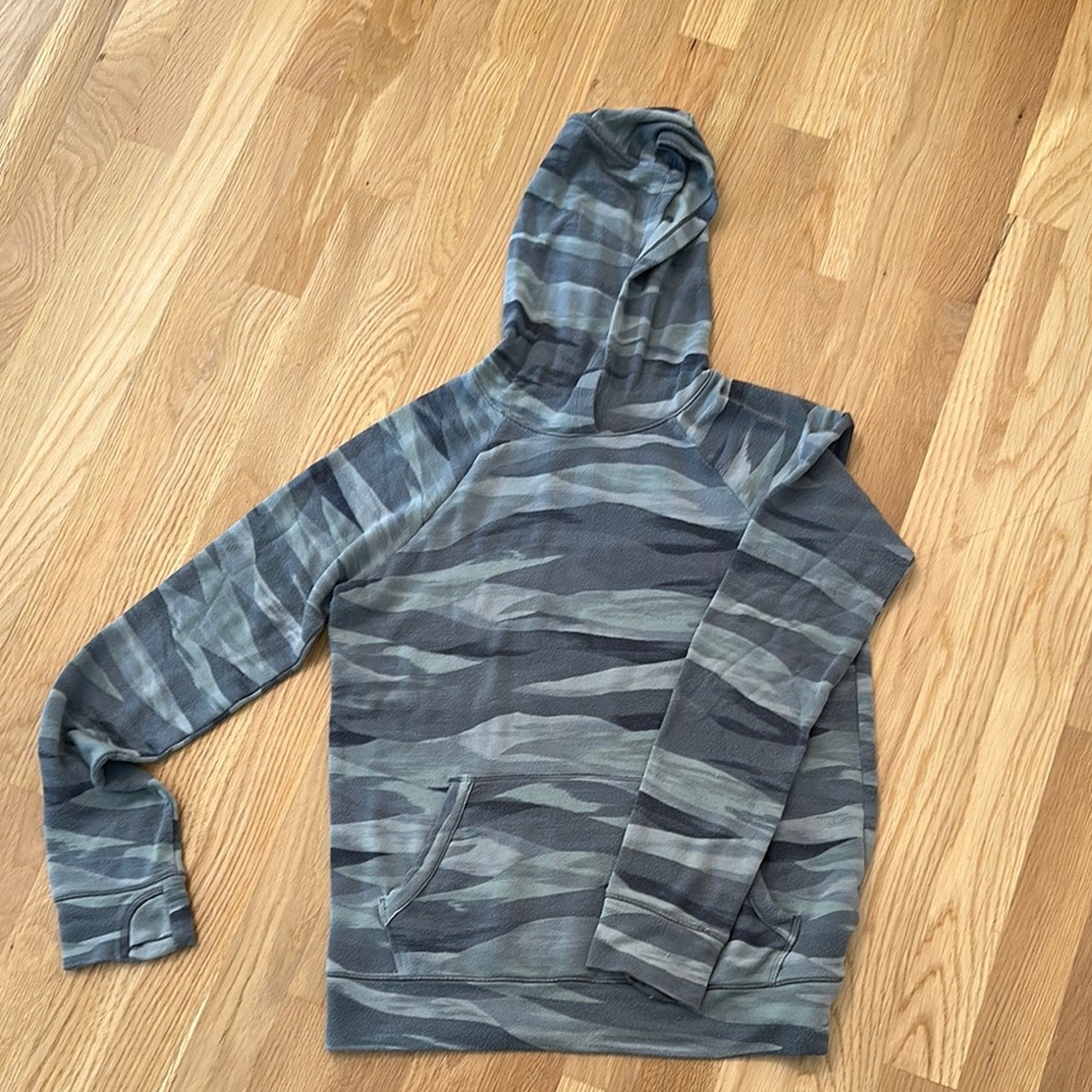 Athleta Girl Green Camouflage Hoodie
